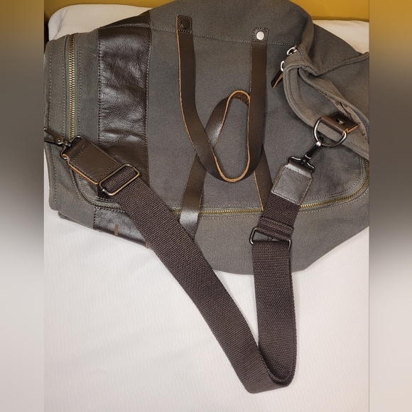 Pottery Barn Large Canvas and Leather Weekender Duffel Bag - Picture 12 of 16